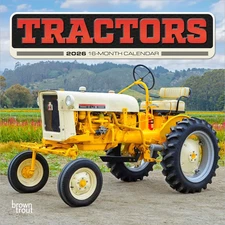 BrownTrout,  Tractors 2026 Mini Wall Calendar, 7'' X 7'', 16-Month Calendar with