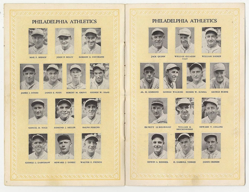 1929 WORLD SERIES PROGRAM Scorecard Game 2 Chicago Cubs vs. Athletics Foxx HR - Image 4 of 4