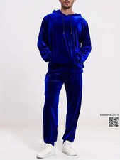 Mens Velvet Sweatsuits 2 Piece Sport Tracksuit Jogger Sweat Suits Jogging Outfit