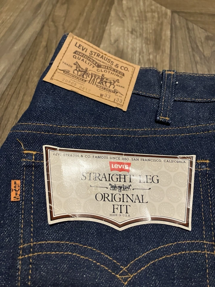Vintage 70s Levi’s 505-0217 Deadstock NOS 33x33 Orange Tab With Flasher - Image 2 of 4