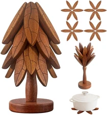 Tree Coasters, Wooden Trivets for Hot Dishes/Pot/Bowl/Teapot/Pans, Tree Shape...
