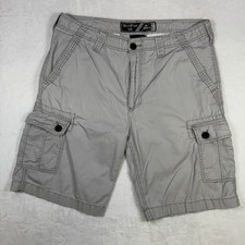 WearFirst Men's Cargo Shorts Size 36 Light Gray Mid Rise Pockets Classic Casual