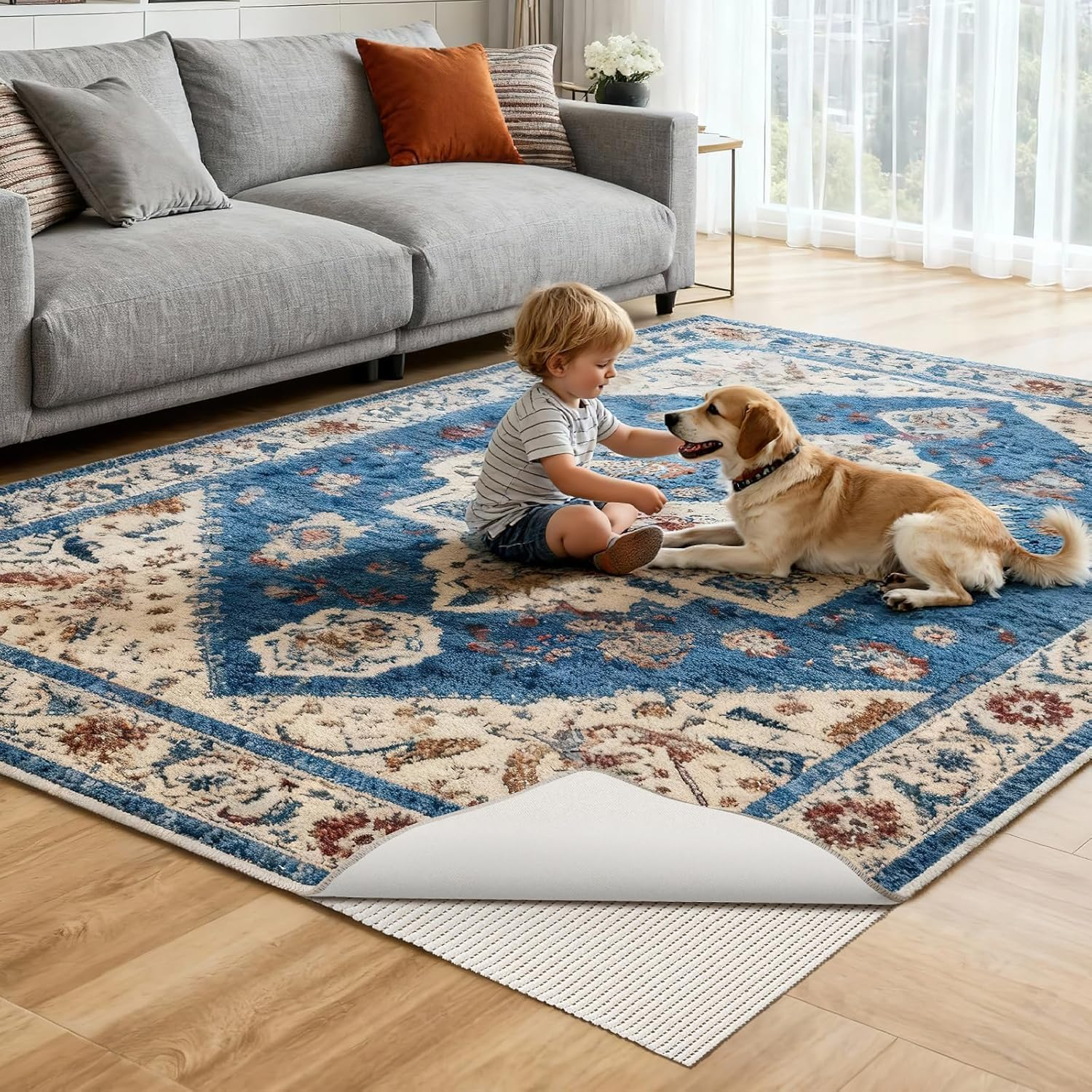 Pattern Rug Beiege Non-Slip Rug Pad 8x10 FT, Beige 711181067569| eBay