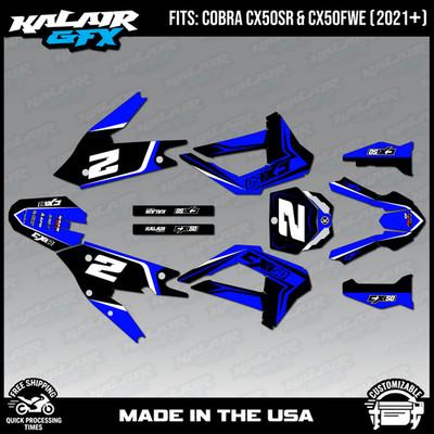 Graphics Kit for COBRACX50SR CX50FWE 2021-2026 Lightning - BLUE