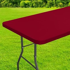 Rectangle Table Cloth Cover, Waterproof 72" x 30" Rectangular 1 Wine Red