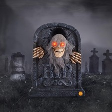 Halloween Animatronic Zombie Tombstone Animated Skeleton Decorations - Sensor Ac