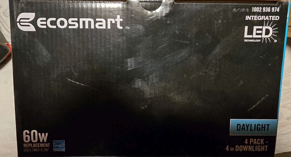 [Paquete 3] EcoSmart 4 pulgadas Borde empotrado LED integrado blanco suave (paquete de 4) Foto 3 de 4