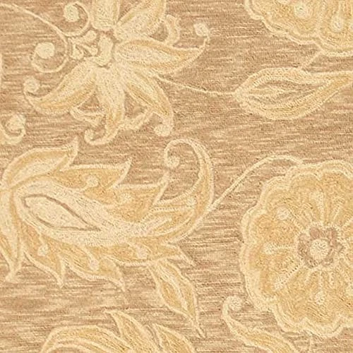 Небольшой ковер Chelsea Collection — овальный 4 фута 6 дюймов x 6 футов 6 дюймов, светло-коричневый, ручной крючок Fren... - Изображение 3 из 3