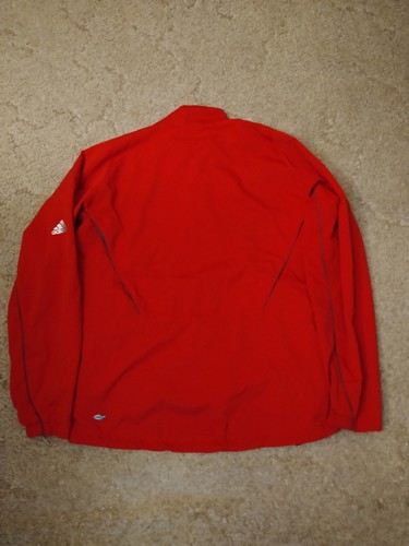 Adidas Climaproof 1/4 Zip Windbreaker Pullover Jacket Men's Size Medium Red - Picture 8 of 11