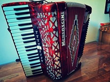 fisarmonica Mengascini 120 bassi 4/5 9 Voci Al Canto Custodia Rigida, Ottime Con