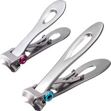 2 Pieces Oversized Thick Nail Clippers for Thick Toenails or Tough Fingernails S