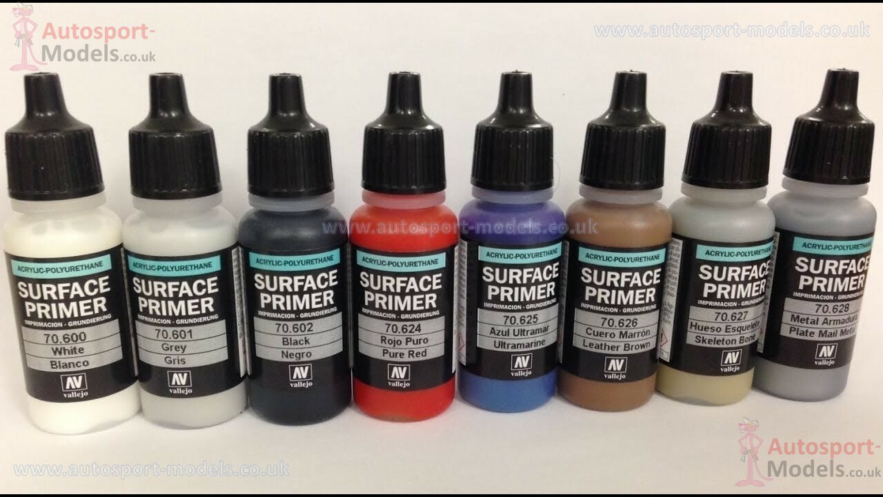 Surface Primers Acrylic Polyurethane Air Brush paints by Vallejo