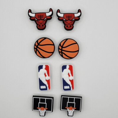 NBA Chicago Bulls Basketball Team For Crocs Shoe Charms - 8 Pieces