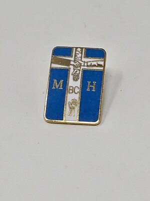 MH BC Cross hands shaking Clasp Lapel Brooch Pin
