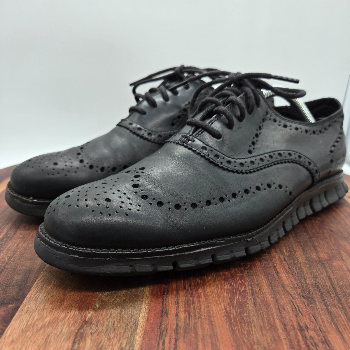 Cole Haan ZeroGrand Shoes Men's 9M Black Leather Wingtip Brogue