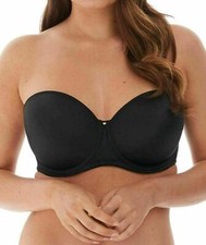 Fantasie BLACK Aura strapless convertible bra 2320 38G black new