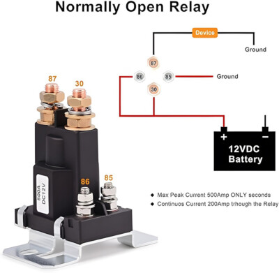 Trennrelais Relais 4Pin 12V 500A Schwerlast Strom KFZ Starter Batterie Isolator