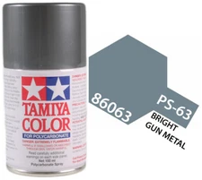 Tamiya 86063 PS-63 Bright Gun Metal Polycarbonate Lexan RC Spray Paint 100ml