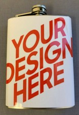 CUSTOM "Create your Own" Flasks 8oz Stainless Steel Drinking Whiskey