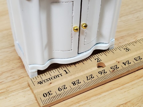 Dollhouse Bathroom Sink Cabinet in White w/ Doors 1:12 Scale Miniature Furniture - Picture 5 of 6