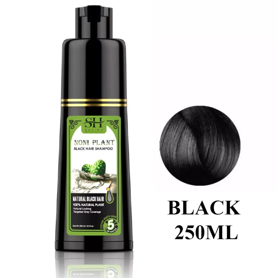 Sevich Dye Shampoo Instant Hair Colour Black / Dark Brown Moisturising 250ML