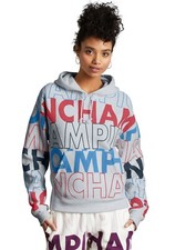 Champion Women's Reverse Weave Logo Hoodie Gray, Small 8339
