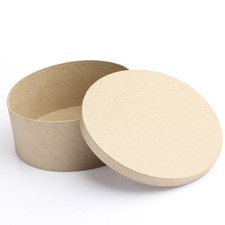 Package of 6 Ready to Decorate Paper Mache Boxes with Lid