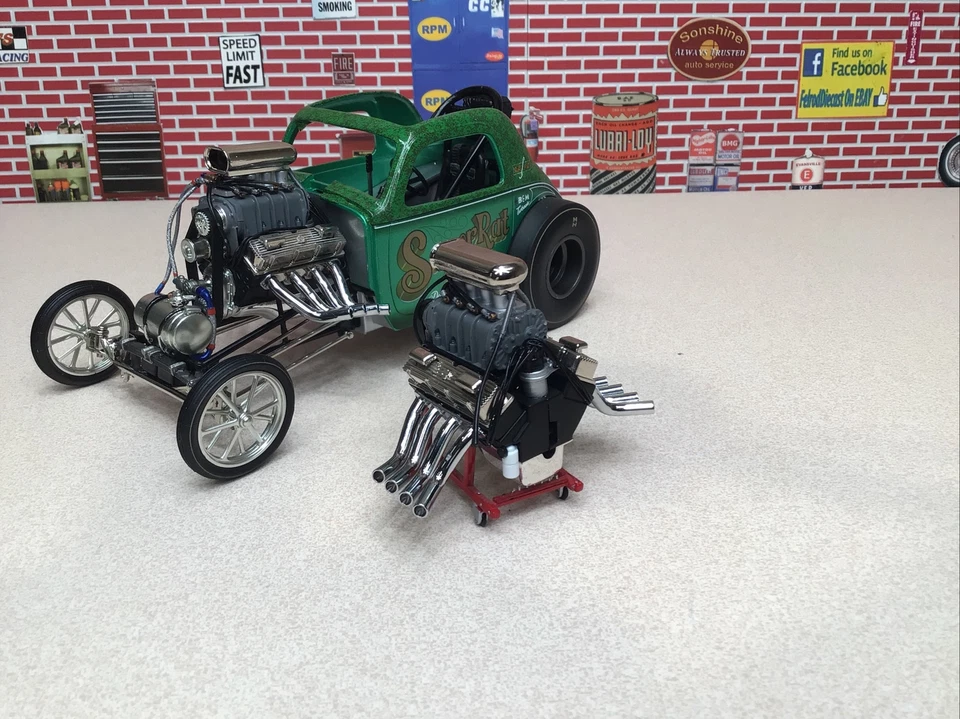 1/18 GMP ACME SUPER RAT ALTERED FIAT DRAGSTER ENGINE NEW A1800104 - Image 3 of 4