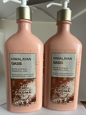 2 New HIMALAYAN OASIS BATH & BODY WORKS BODY LOTION CREAM GLASS JAR