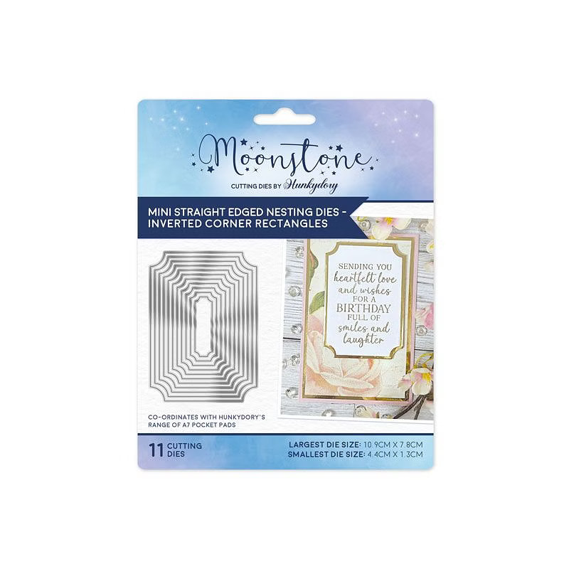 Hunkydory Moonstone Mini Straight Edged Nesting Inverted Corner Rectangles Dies