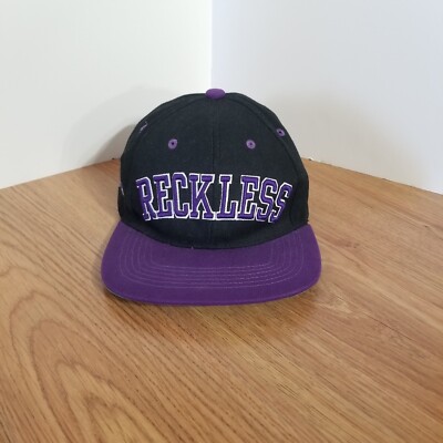 Young & Reckless Snapback Baseball Cap Hat Purple Black OSFM Embroidered Logo 