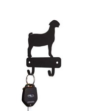Boer Goat Mini Key Rack with 2 Hooks 3.5 inch -Made in USA