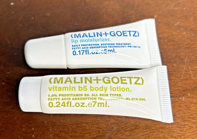 Malin + Goetz Lip Moisturizer 0.17 oz & Body Lotion Vitamin B 0.24 oz Travel NEW
