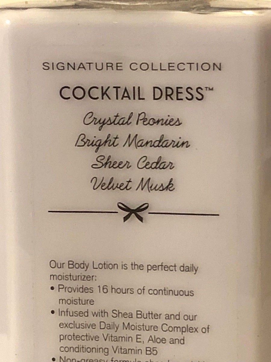 Bath and Body Works Cocktail Dress Body Lotion Discontinued Peonies  Mandarin | eBay