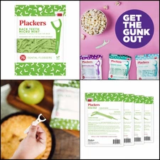 Plackers Micro Mint Dental Flossers, Mint Flavor, 75 Ct, 4 Pack