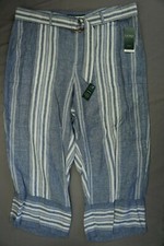 Ralph Lauren Belted Wide Leg 100 Linen Casual Pants. Women's 18W, NWT 135 