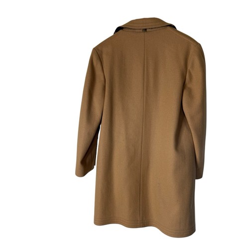Zero King Vintage 60's Brown Wool Blend Coat with Plaid Lining Size 40 - Picture 2 of 8