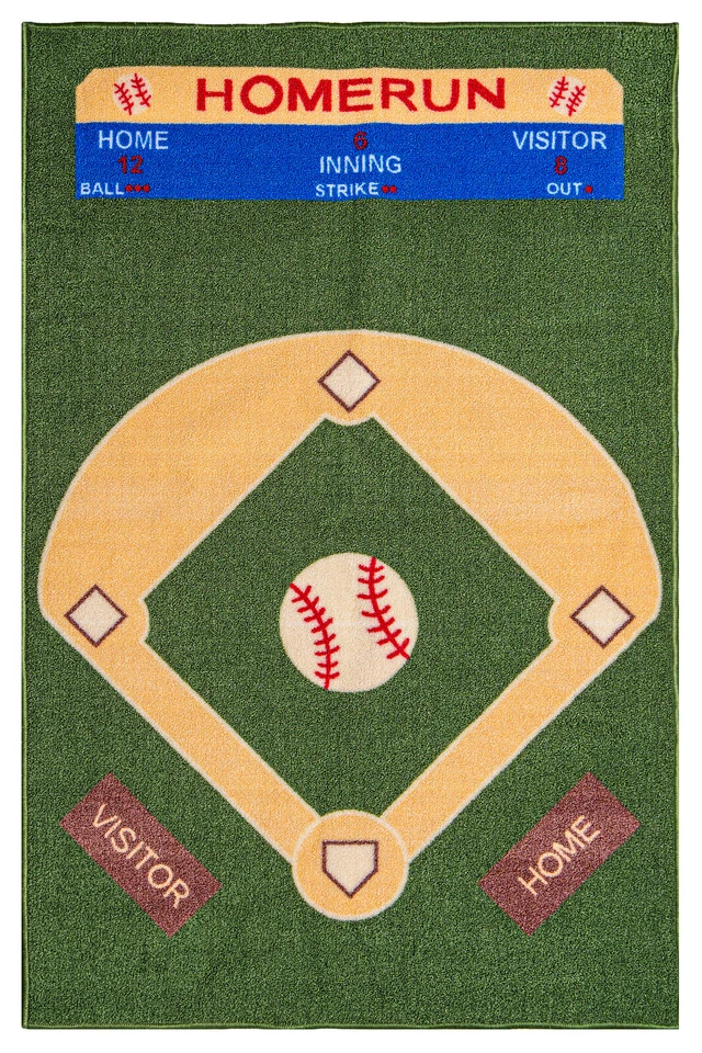 Baseball Field Ground Kids Play Area Rug Anti Skid Rubber Backing - 710 - Image 3 of 4