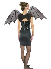 Chiffon Bat Wings Ladies Halloween Fancy Dress Wings Adults Black Fairy