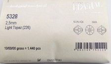 1440 Pc Factory Pk REAL Swarovski 5328 2.5mm Bicone Light Topaz 226 