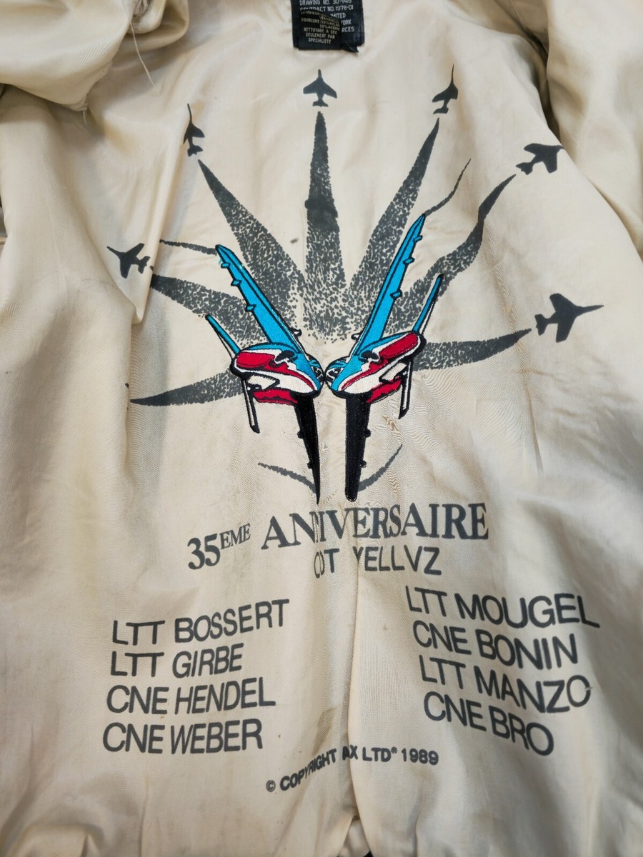 Vintage A-2 Avirex Patrouille de France Leather Flight Jacket