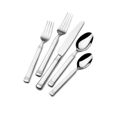 Fitz & Floyd Fitz and Floyd Everyday Bistro Band Silverware 45piece service f...