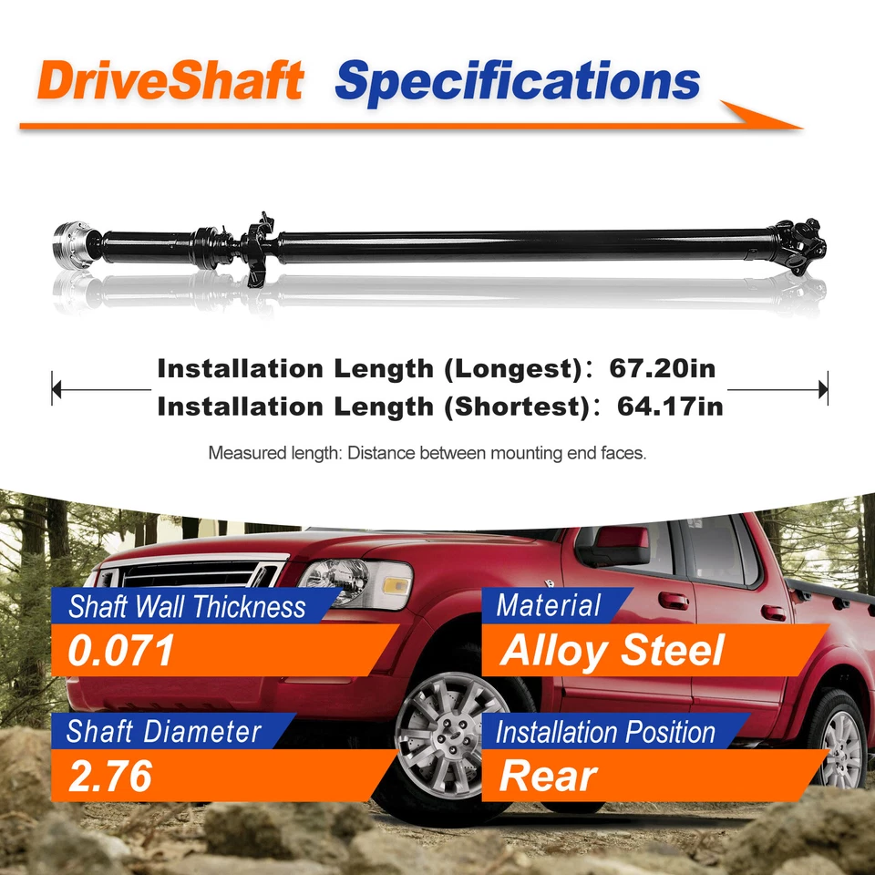 7A2Z-4R602-D Rear Drive Shaft For 2007-2010 Ford Explorer Sport Trac 4.6L 4.0L - Изображение 4 из 4