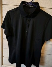 Nike Dri-Fit Golf Polo Black Short Sleeve Button Up Youth Large EUC