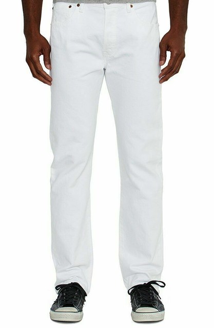 white levi 501 button fly jeans