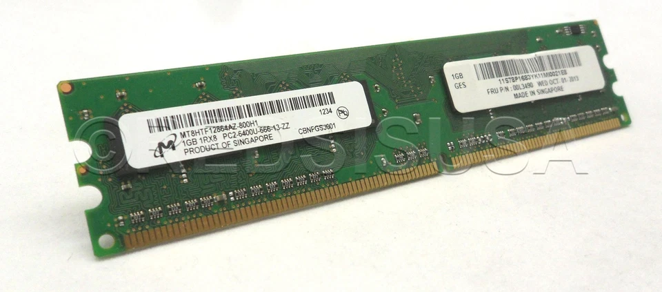 1Gb, Pc2-6400U/800Mhz, 240-Pin Ddr2 Dimm 00L3490 - Image 2 of 3