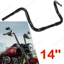 14" Rise 1-1/4" Ape Hanger Handlebar Fit For Harley Softail FLST FXST Sportster