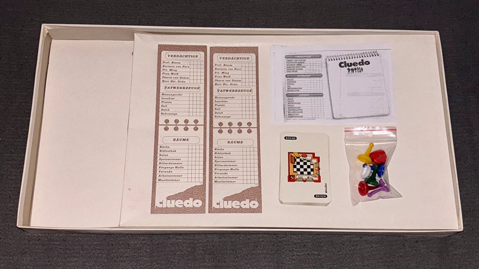 Cluedo Brettspiel Unvollständig 1987 Parker Familien Detektiv Krimi Spiel rar - Bild 2 von 4