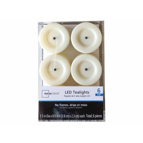 Unparfümierte flammenlose LED-Teelichter, Elfenbein, 6 Stück - Bild 4 von 12