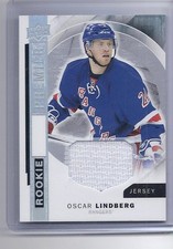 15-16 2015-16 UD PREMIER OSCAR LINDBERG ROOKIE MATERIALS JERSEY R-15 RANGERS 